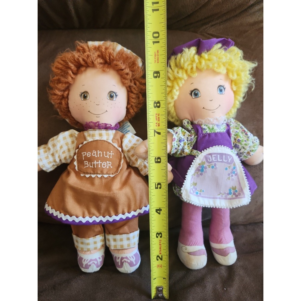 Vintage 1980 AmToy American Greeting Peanut Butter Jelly Soft Rag Dolls Set Read - Picture 2 of 16